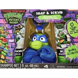 Teenage Mutant Ninja Turtles, Berry Scented 4 Piece Bath Set, Shampoo & Wash